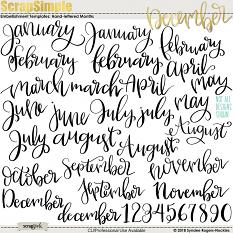 Hand-Lettered Months Planner Words Clip Art Templates