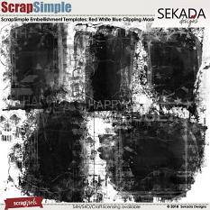 ScrapSimple Embellishment Templates: Red White Blue Clipping Mask