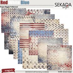 Red White Blue Paper Biggie Patterned