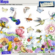 Maya Birds and Insects by Aftermidnight Design