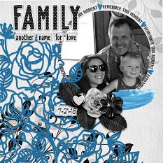 "Family" digital scrapbook layout by Debby Leonard