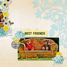 "Best Friends" digital scrapbook layout by Marie Hoorne