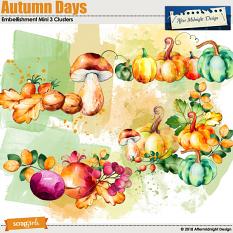 Autumn Days Embellishment Mini 3 Clusters by Aftermidnight Design 