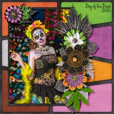 "Day of the Dead" digital scrapbook layout by Laura Louie