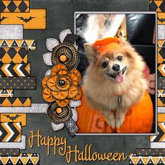 "Happy Halloween" digital scrapbook layout by Laura Louie