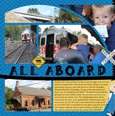 "All Aboard" digital scrapbook layout features Value Pack: Scrap It Monthly 4