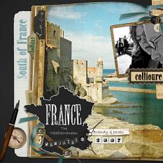 France layout by Brandy Murry. See below for description and links to all products used in this digital scrapbooking layout.
