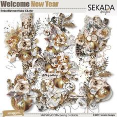 Welcome New Year Embellishment Mini Cluster