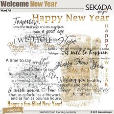 Welcome New Year Word Art