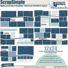 ScrapSimple Digital Layout Album Templates: Scrap It Monthly 5 Series 2