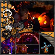 "The Great Jack-o-Lantern Blaze" digital scrapbook layout by Laura Louie
