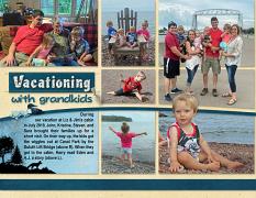 “Vacationing with Grandkids" digital layout features SSDLAT: 8.5x22 Scrap It Monthly 6 Series 2