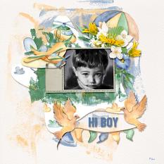 Layout using ScrapSimple Digital Layout Collection:Hi Boy