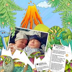Layout using Dinosaurs collection biggie by HeartMade Scrapbook
