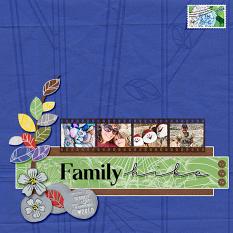 “Family Hike" digital layout showcases Rustic Renditions Nano Collection