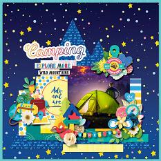 Layout using Summer camp by HeartMade Scrapbook