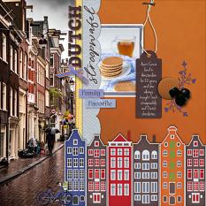 “Dutch Stroopwafel" digital scrapbook layout features Global Gourmet: Dutch Collection