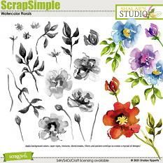 ScrapSimple Templates: Watercolor Florals