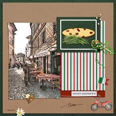 “Sweet Memories" digital scrapbook layout features Global Gourmet: Italian Collection