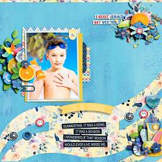 Layout using Colorful summer by HeartMade Scrapbook
