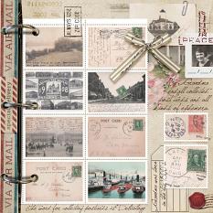 “Post Card Collection" digital scrapbook layout features SSET: Document It