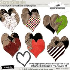 Cardboard Hearts Templates by Adrienne Skelton Designs