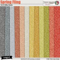 Spring Fling Glitter Papers by Trixie Scraps