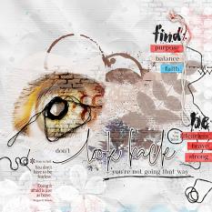 “Don’t Look Back" digital layout features Journal Artsy Emb 1
