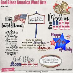 God Bless America Word Arts by Silvia Romeo