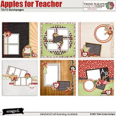 Apples for Teacher Quickpages by Trixie Scraps