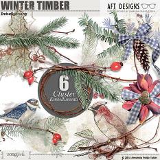 Winter Timber Embellishment Clusters by Amanda Fraijo-Tobin | AFT DESIGNS at ScrapGirls.com