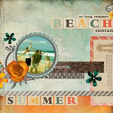 #digitalscrapbooking beach layout inspired kit by AFTdesigns - beachy themed layout idea