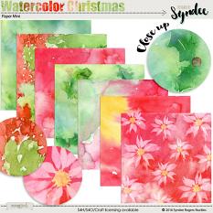 Watercolor Christmas Papers