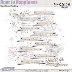 Door To Happiness Word Art and Word Tag