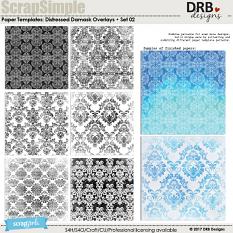 SS Paper Templates: Distressed Damask Overlays - Set 02 by DRB Designs | ScrapGirls.com