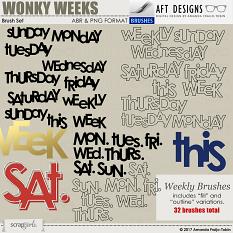 Brush Set: Wonky Weeks Digital Scrapbooking Stamps by AFT Deisgns - Amanda Fraijo-Tobin @ScrapGirls.com