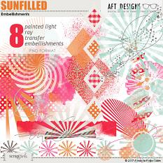 Sun Filled Paint Transfer Embellishments by AFT designs @ScrapGirls.com | aftdesigns.net #digitalscrapbook #embellishments #artjournal