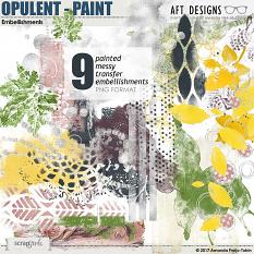 Opulent #digitalscrapbooking Paint Transfer Art Journal Embellishments by AFT Designs @ScrapGirls.com