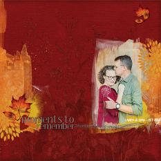 "Moments to Remember" digital scrapbook layout showcases Finally Fall Embellishments