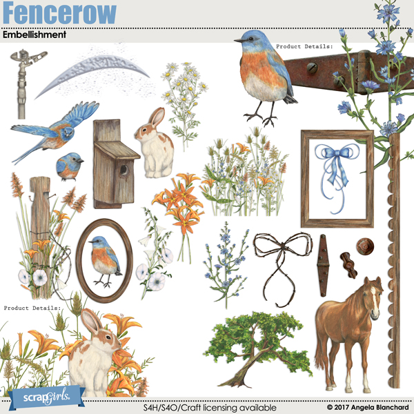 Fencerow Embellishments by Angela Blanchard