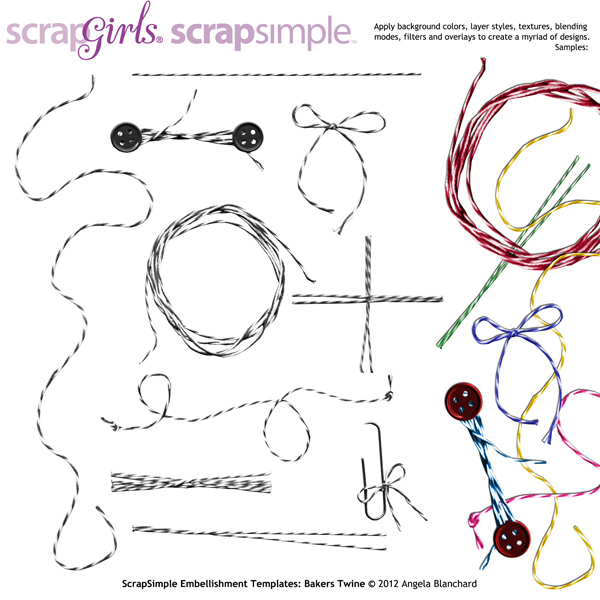 Also see ScrapSimple Embellishment Templates: Bakers Twine - Sold Separately