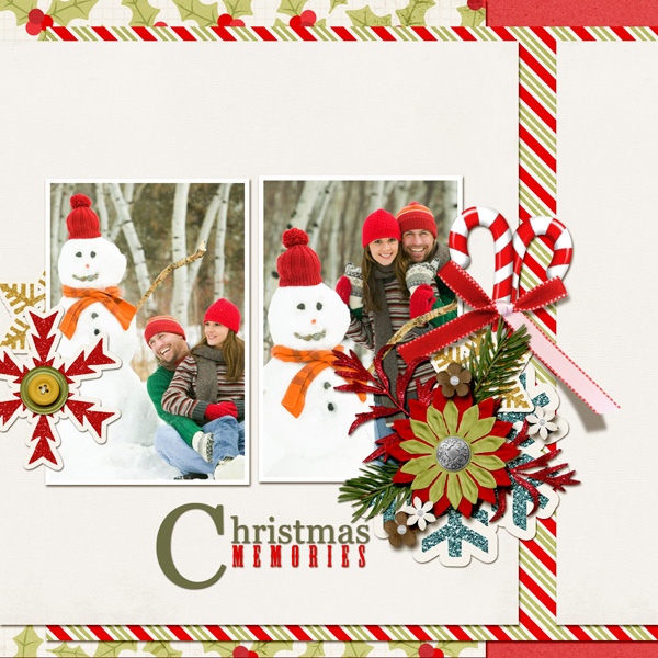 "Christmas Memories" layout by Angie Briggs (see details below)