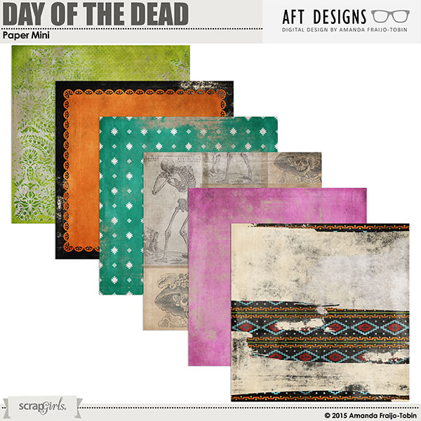 Day of the Dead - Dia de los Muertos - digital computer scrapbooking papers by Amanda Fraijo-Tobin #scrapbooking #digital