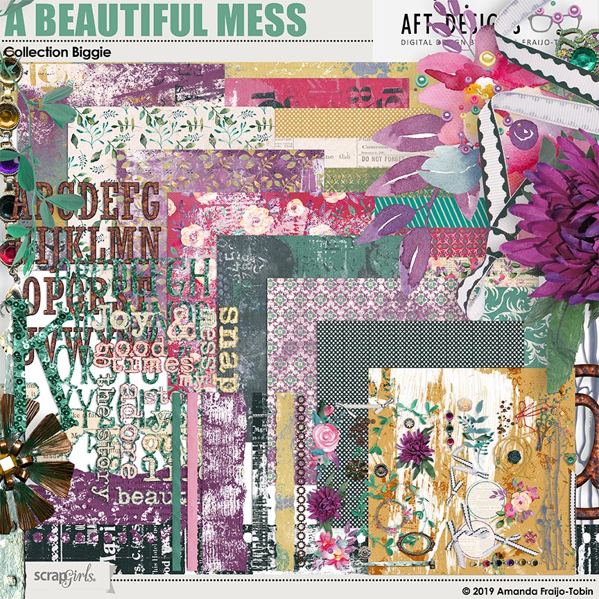 A Beautiful Mess #digitalscrapbooking Collection Biggie @ScrapGirls.com