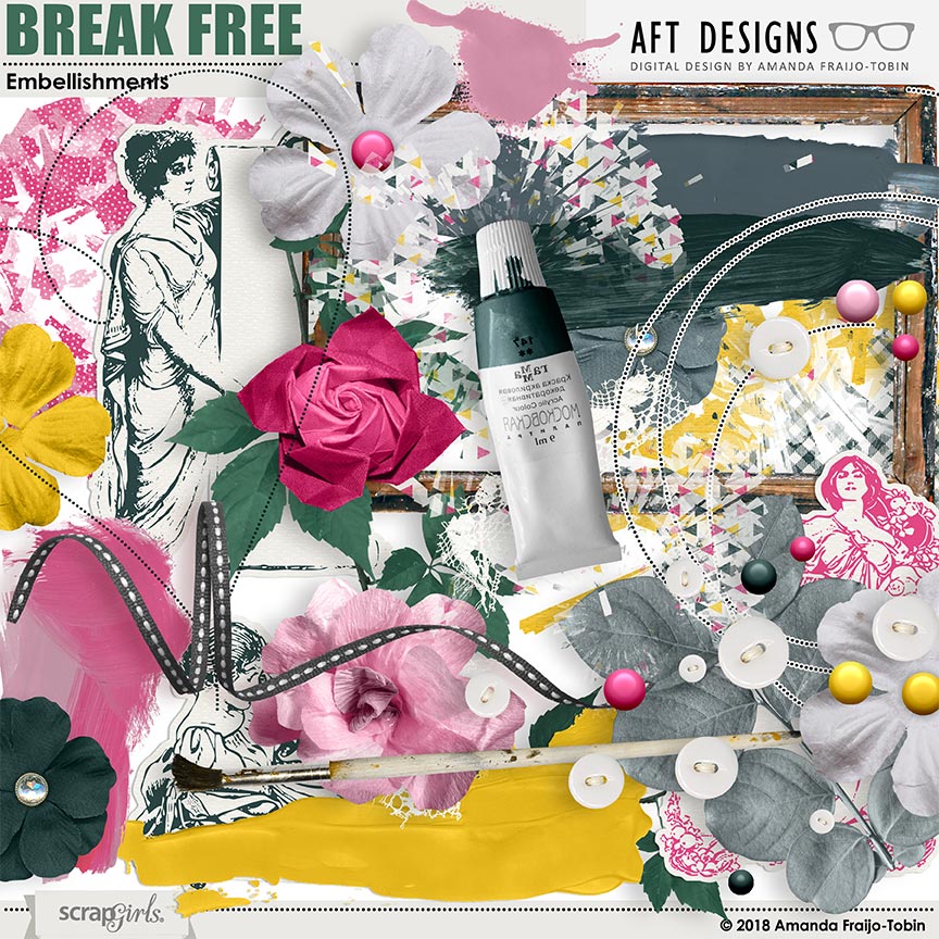 Break Free Embellishments by AFT Designs - Amanda Fraijo-Tobin @ScrapGirls.com