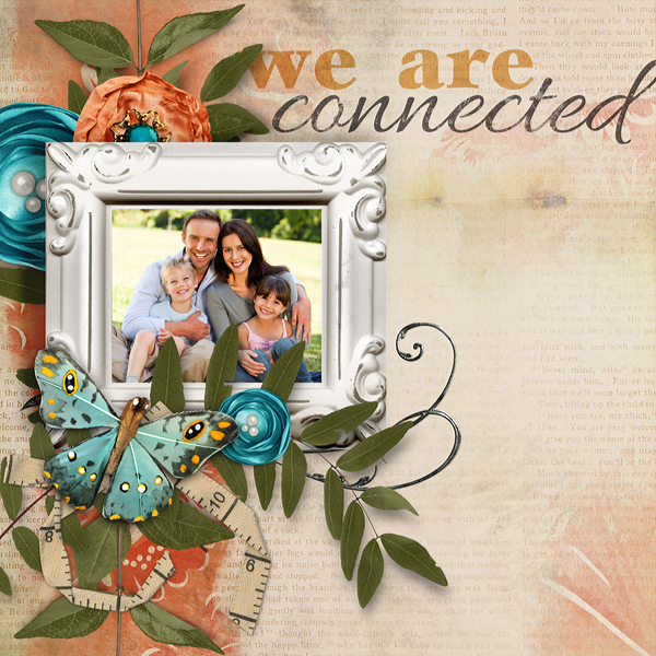 Digital Scrapbooking Layout "We Are Connected" by Amanda Fraijo-Tobin uses Cherished Family Collection Mini
