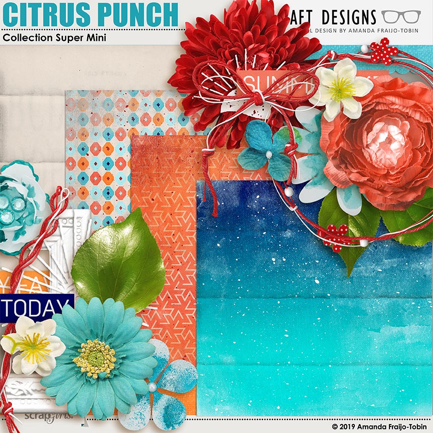 Citrus Punch #digitalscrapbooking Collection Super Mini by AFT Designs - Amanda Fraijo-Tobin @ScrapGirls.com