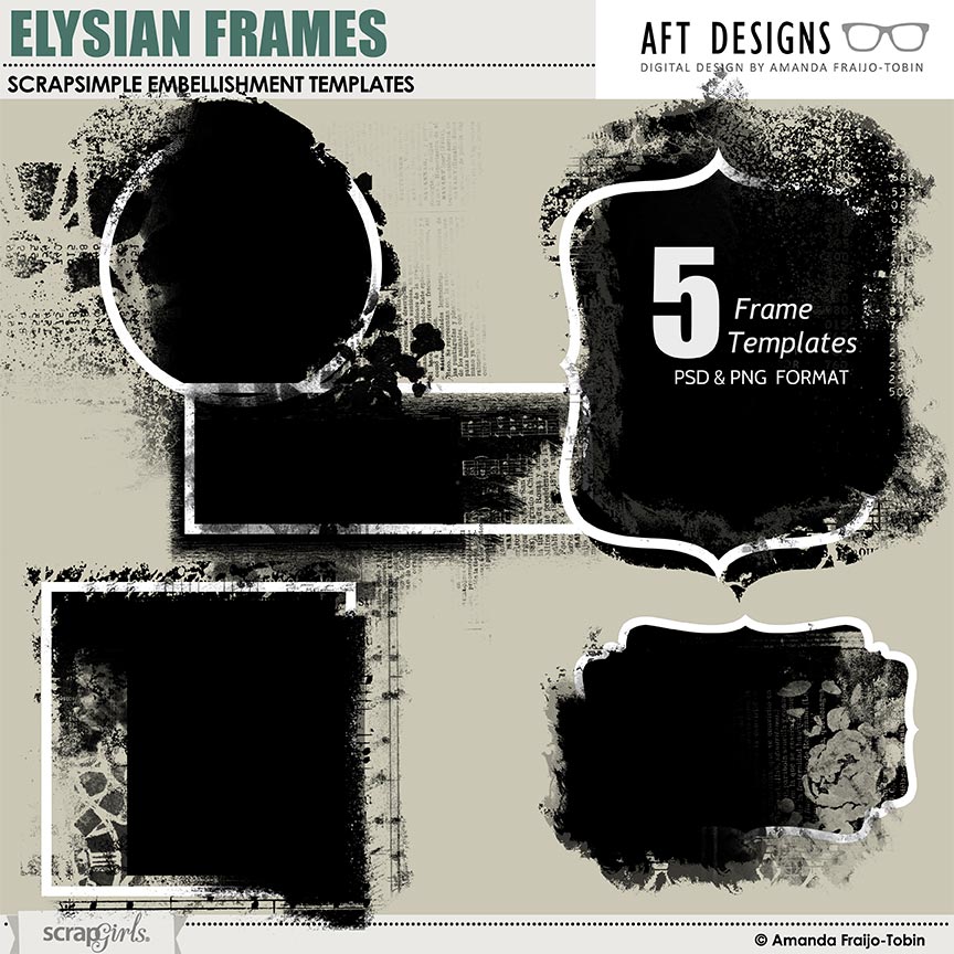 ScrapSimple Embellishment #digitalscrapbooking Templates: Elysian Frames by AFT Designs - Amanda Fraijo-Tobin