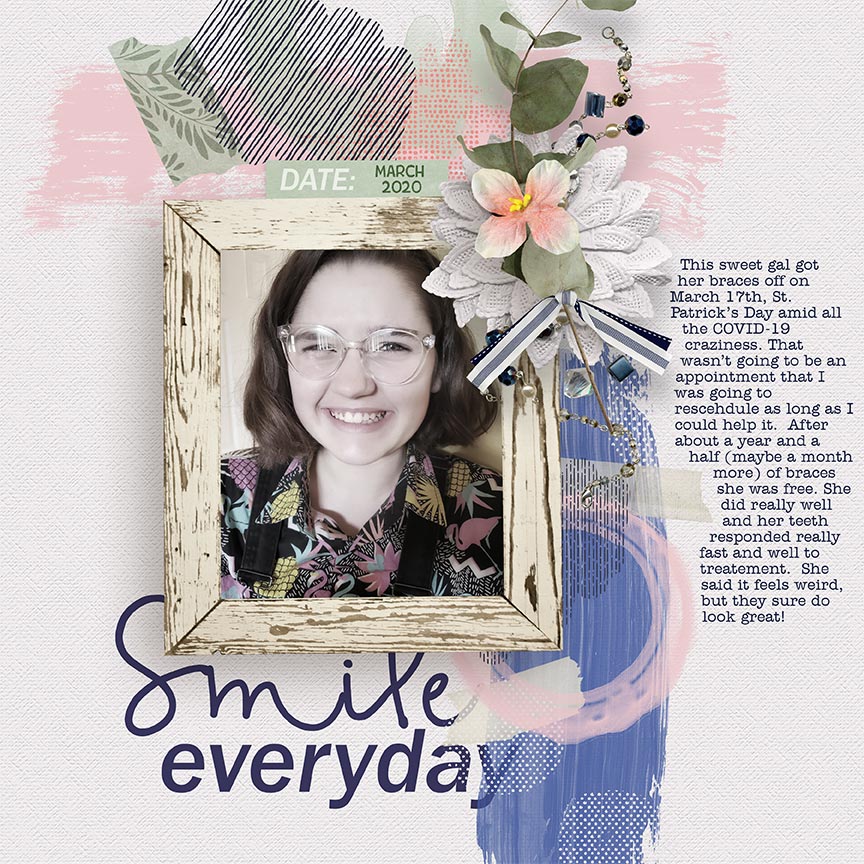 "Smile Every Day" #digitalscrapbooking layout by AFT Designs - Amanda Fraijo-Tobin
