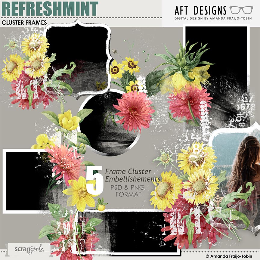 Refreshmint Frame Cluster #digitalscrapbooking Embellishments by AFT Designs - Amanda Fraijo-Tobin @Scrapgirls.com